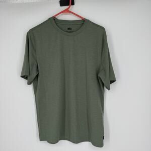 REI Co-op Sage Green Tee Shirt Men SZ S Crew Neck Athletic Moisture Wicking